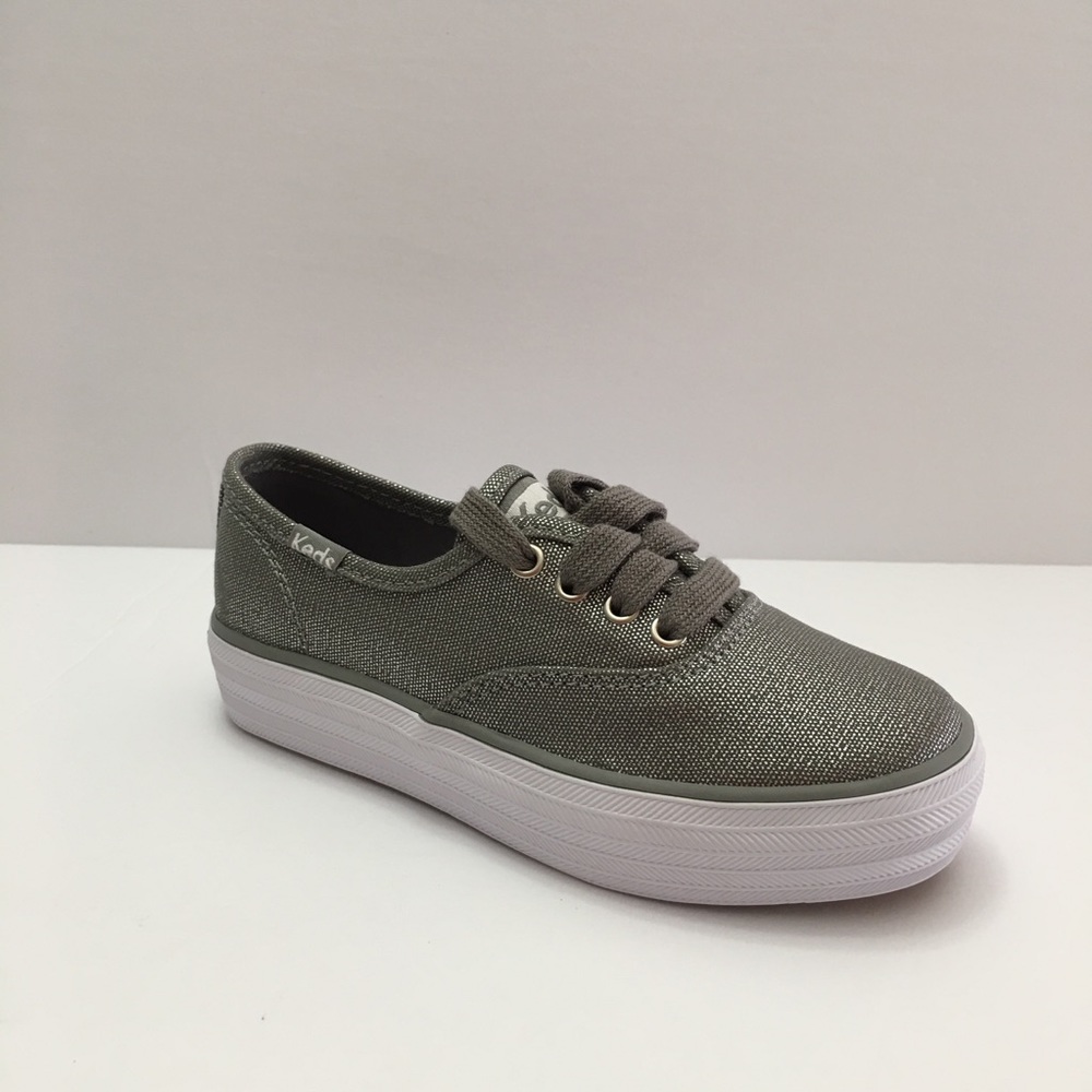 Keds Girls Triple Season Low Top Sneaker Silver - Picture 2 of 7